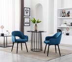 Eetkamerstoelen - Set van 2 - Met armleuning - Fluweel - Bla, Huis en Inrichting, Stoelen, Verzenden, Zo goed als nieuw