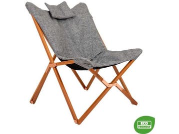 Bo-Camp Bloomsbury - Relaxstoel - Inklapbaar - Grijs, Verzenden, Zo goed als nieuw