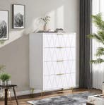 Ladekast met 6 of 4 Lades – Houten Dressoir met Metalen Pote, Verzenden, Nieuw