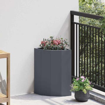 vidaXL Hoek Plantbak Antraciet 30 x 30 x 50 cm Staal, Verzenden, Minder dan 60 cm, Nieuw, Metaal