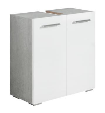 Wastafelkast Jupiter 60 x 30 x 60 cm Beton grijs wit, Huis en Inrichting, Badkamer | Badkamermeubels, Verzenden, Nieuw, Wastafelkast