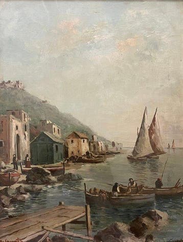 Antonio Cannata (1895-1960) - Paesaggio marino, Antiek en Kunst