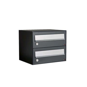 Brievenbusunit Hive set wand 1-breed, 2-hoog - zwart, Verzenden, Nieuw