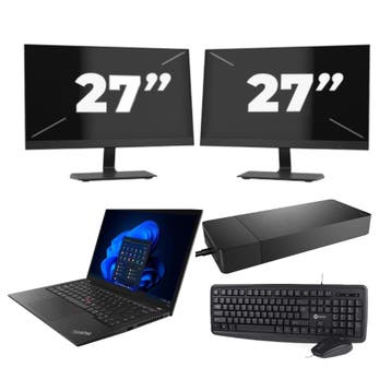 Lenovo ThinkPad T14s -   i7-10e 16GB  - 256GB  + 2x 27 inch, Computers en Software, Qwerty, Verzenden, Refurbished, 14 inch