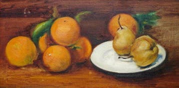 École espagnole (c.1930) - Oranges et poires sur la table