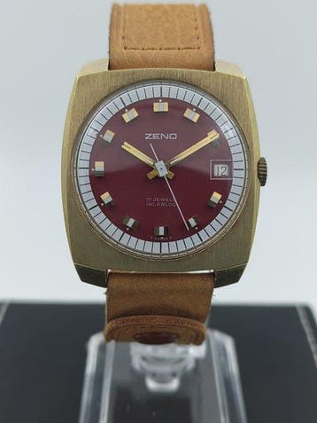 Zeno Watch - Cushion Case – Red Dial - Zonder minimumprijs -, Nieuw
