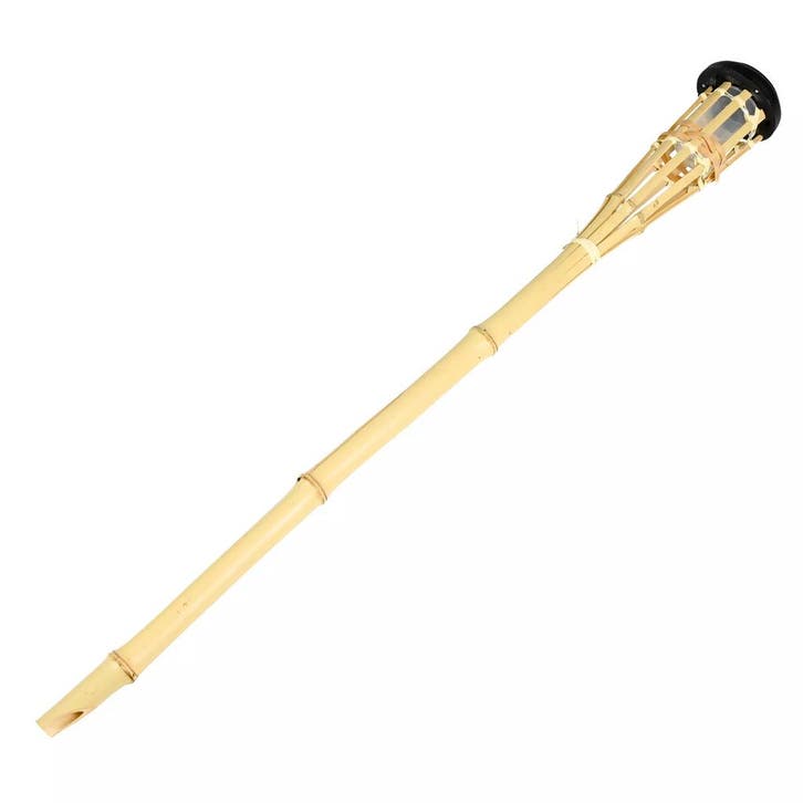 Benson Sfeervolle bamboe tuinfakkel - solar - 78 cm - war..., Tuin en Terras, Buitenverlichting, Nieuw, Ophalen of Verzenden