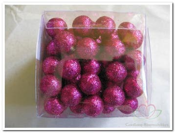 Glitterballetjes kerstballetjes 537 Paars 15 mm doosje, Ophalen of Verzenden, Nieuw