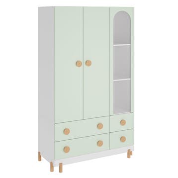 Kinderkledingkast Vaarentaa 156x90x41 cm mintgroen [en.casa], Verzenden, Nieuw