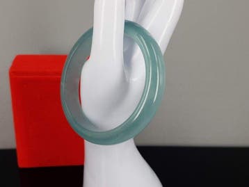 Natuurlijke aquamarijn edelsteen getest / Omtrek: 19,5 cm /