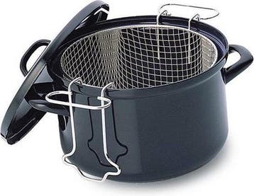BK Fortalit frituurpan Ø24 cm - zwart - emaille - inductie, Ophalen of Verzenden, Gebruikt