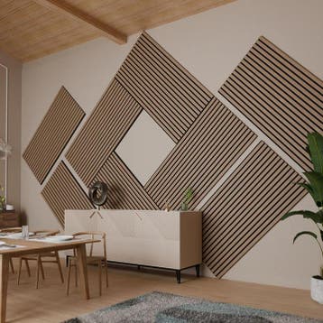 Akoestische Wandpanelen - Set van 4 - Naturel Donker, Verzenden, Nieuw