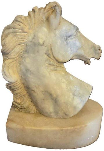 Figuur - White Horse - Albast, Marmer, Antiek en Kunst