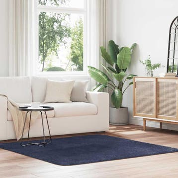 vidaXL Hoogpolig vloerkleed NAVARRA 160x160 cm polyester, Verzenden, Nieuw, Blauw