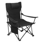 Opvouwbare Campingstoel Zwart / grijs / beige - Vissersstoel, Verzenden, Nieuw, Campingstoel