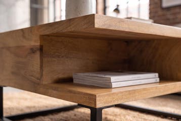Salontafel GIANT 60cm mangohout crème beige - 48649, Ophalen of Verzenden, Nieuw
