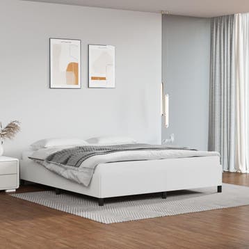 vidaXL Bedframe kunstleer wit 180x200 cm, Overige materialen, Eenpersoons, Verzenden, Wit