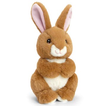Keel Toys konijn knuffel - pluche - bruin - zittend - 19 cm, Verzenden, Nieuw