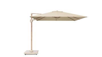 Challenger T2 premium parasol 300x300 cm teak champagne, Tuin en Terras, Ophalen of Verzenden, Nieuw