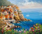 Christof Vevers (1962) - Rivièra mediterranéenne - Mer et, Antiek en Kunst, Kunst | Schilderijen | Klassiek