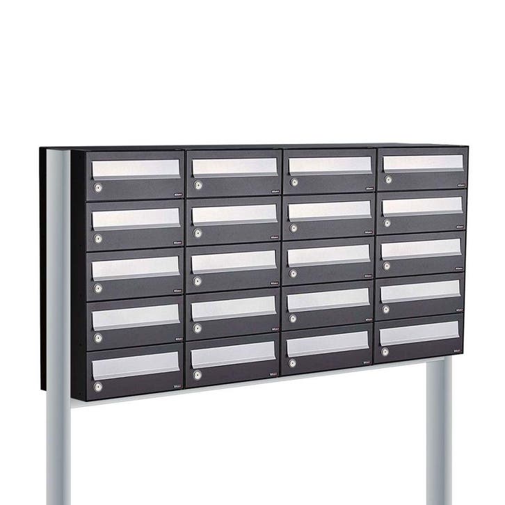 Brievenbusunit Hive set vrijstaand 4-breed, 5-hoog - zwart, Tuin en Terras, Brievenbussen, Nieuw, Verzenden