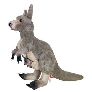 Wild Republic kangoeroe knuffel - met baby - pluche - 30 cm, Verzenden, Nieuw