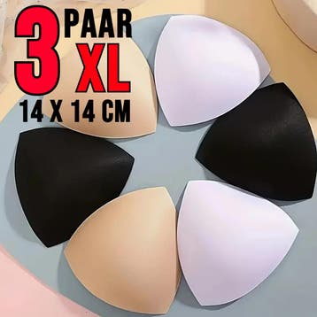 3 Paar XL Waterproof BH Pads - Wit, Beige, Zwart, LaGloss, Verzenden, Nieuw, Wit