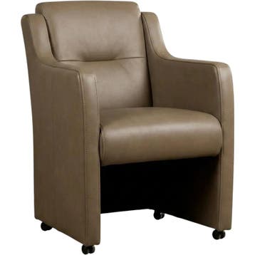 Leren eetkamerstoel Mass - Granada Taupe (taupe/bruin) -, Eigentijds, Modern, Bruin, Nieuw, Leer