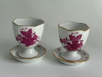 Herend - Eierdopje (2) - Apponyi Purpur 265 AP Set of 2 -, Antiek en Kunst