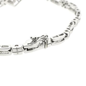 Witgouden schakelarmband met diamant 1,40 ct., Gebruikt, Ophalen of Verzenden, Met edelsteen, Goud