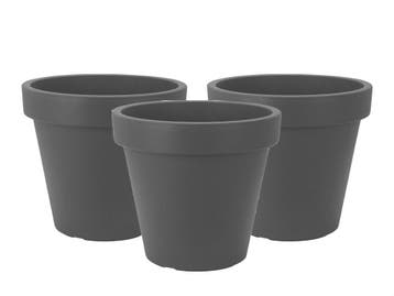 Set van 3 stuks Kunststof Bloempot Antraciet Ø58cm, Ophalen of Verzenden, Nieuw