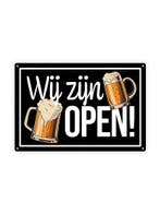 Wij zijn open - Cafe Bord - 40x30cm, Huis en Inrichting, Woonaccessoires | Wanddecoraties, Ophalen of Verzenden, Nieuw