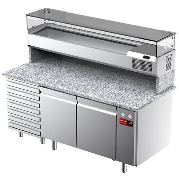 Diamond Pizzawerkbank met Opzetkoelvitrine | Platinum Line |, Ophalen of Verzenden, Nieuw