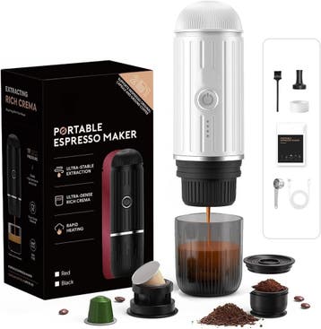 Mini Koffiezetapparaat | RVS/ABS | 34% Korting | Nu Snel!, Koffiepads en cups, Espresso apparaat, Ophalen of Verzenden, Zo goed als nieuw