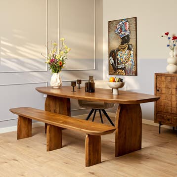 Eetkamerbank Tense Naturel Mangohout 280 cm | Starfurn, Huis en Inrichting, Ophalen of Verzenden, Nieuw