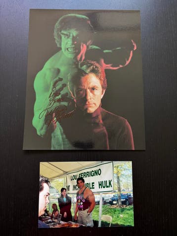 The Hulk - Gesigneerde foto Lou Ferrigno, Ophalen of Verzenden, Nieuw, Film, Foto of Kaart