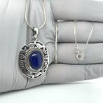 Zilver - Hanger - lapis lazuli
