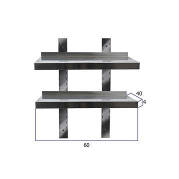 HCB Dubbel wandschap - 60 x 40 cm - RVS, Verzenden, Nieuw in verpakking
