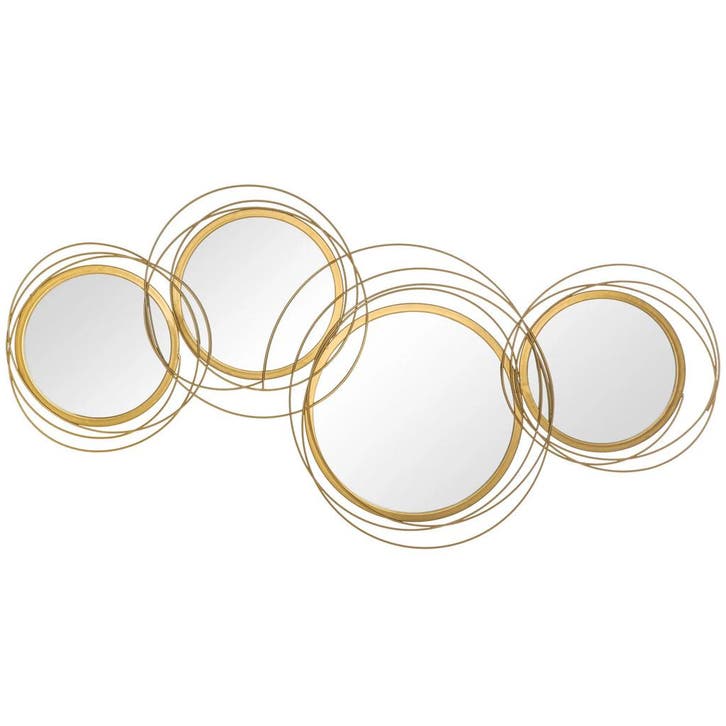 TRUUSK Spiegelset Wanddecoratie - 4 Ronde Spiegels van Metaa, Huis en Inrichting, Woonaccessoires | Vazen, Nieuw, Verzenden