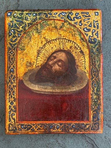 Icoon - Johannes de Doper - Hout, Antiek en Kunst