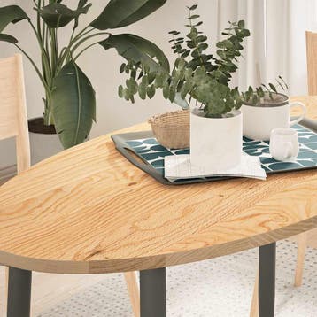 vidaXL Tafelblad 120x60x2 cm ovaal massief eikenhout, Verzenden, Nieuw