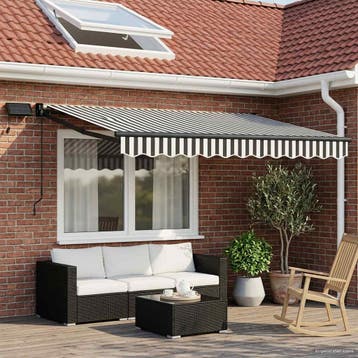 vidaXL Elektrisch Uittrekbaar Zonnescherm Antraciet en Wit, Verzenden, Nieuw