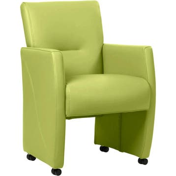 Leren eetkamerstoel Pleasure - Toledo Lime (felgroen) - Met, Huis en Inrichting, Eigentijds, Modern, Overige kleuren, Nieuw, Leer
