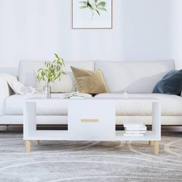 vidaXL Salontafel 102x50x40 cm bewerkt hout wit, Huis en Inrichting, Tafels | Salontafels, 100 tot 150 cm, Verzenden, Nieuw, 50 tot 100 cm