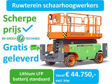 Elektrische Schaarhoogwerkers Ruw Terrein, lithium | vanaf:, Ophalen of Verzenden
