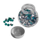 Decoratieve siersteentjes in mini glazen flesje (groen/blau, Ophalen of Verzenden, Nieuw