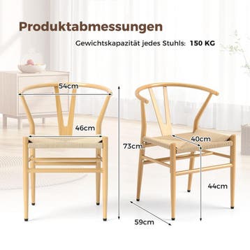 2dekans | Coast Eetkamerstoelen Set van 2 - Y-vormige, Ophalen of Verzenden, Zo goed als nieuw
