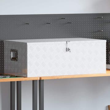 vidaXL Opbergbox 100x55x37 cm aluminium zilverkleurig, Verzenden, Nieuw