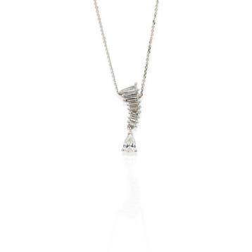 Ketting met hanger - 18 karaat Witgoud - 0.60ct. tw. Diamant