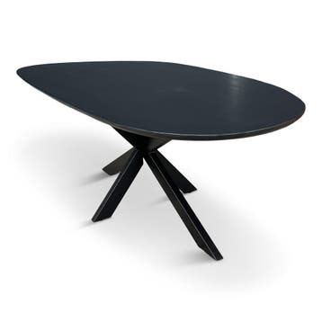 Organische eettafel mango / zwart met spinpoot Laagste prijs, Overige materialen, Nieuw, 50 tot 100 cm, Overige vormen